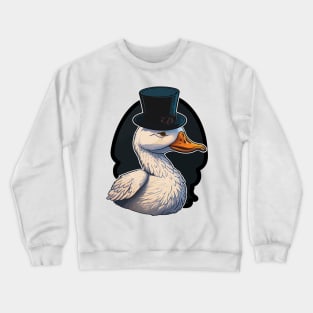 Duck Wearing A Top Hat Crewneck Sweatshirt